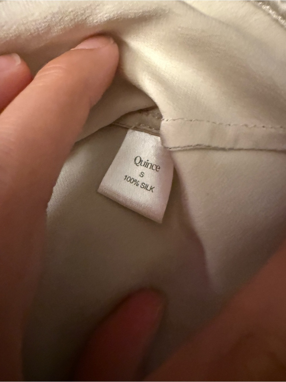 Quince Cream A-Line Champagne midi Skirt 100% silk - Picture 6 of 6